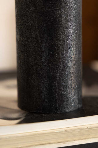 Detail image of the Metallic Anthracite Shimmer Pillar Candle - Large