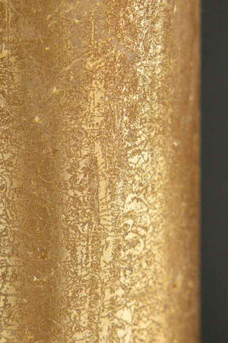 Close-up image of the Metallic Gold Shimmer Pillar Candle - Small