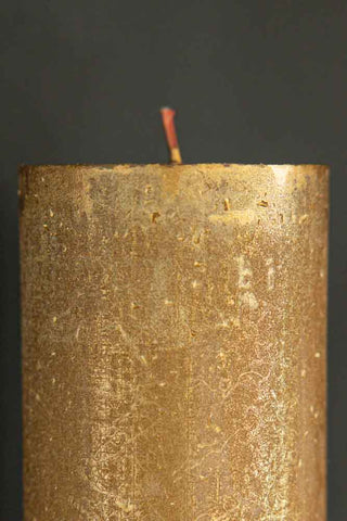 Detail image of the Metallic Gold Shimmer Pillar Candle - Small