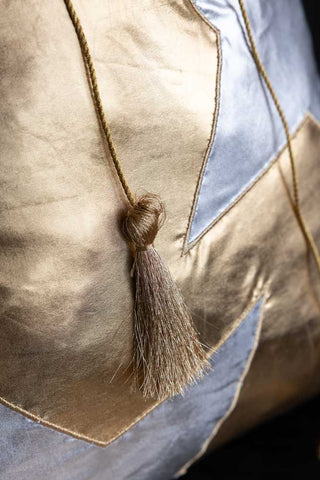 Close-up image of the Metallic Gold & Silver Star Christmas Sack
