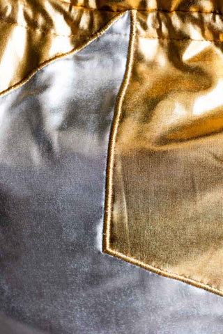 Close-up image of the Metallic Gold & Silver Star Christmas Sack