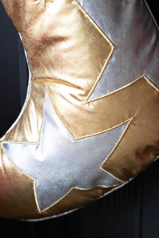 Image of the Metallic Gold & Silver Star Christmas Stocking