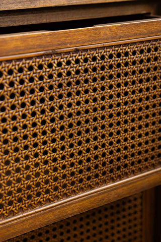 Detail image of the Mid-Century Rattan Bedside Table