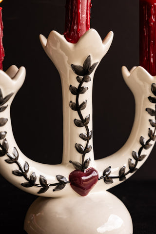 Image of the Milagro Heart Ceramic Candelabra