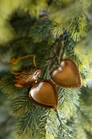 Close-up image of the Milagro Heart Locket Christmas Tree Decoration