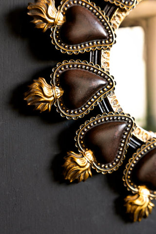 Image of the finish on the Milagro Heart Round Convex Mirror