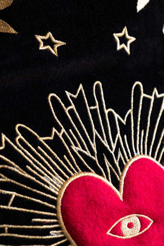 Close-up image of the Milagro Red & Gold Embroidered Christmas Sack