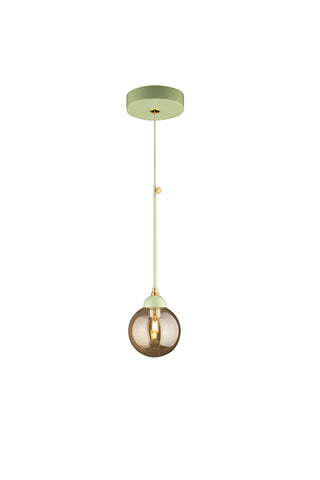 Image of the Mint Green Glass Dome Metal Ceiling Light on a white background