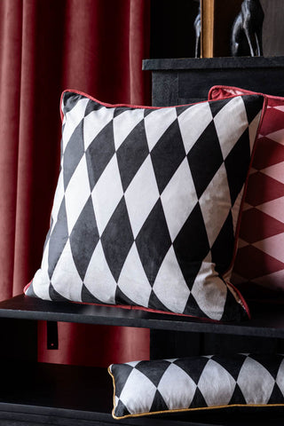 Image of the back of the Monochrome Embroidered Star Cushion