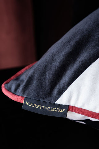 Image of the label on the Monochrome Embroidered Star Cushion