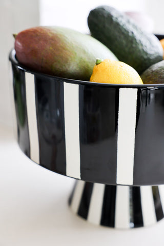 Detail image of the Black & White Stripe Bowl