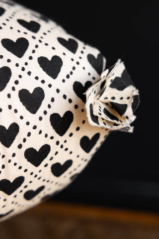 Detail image of the Monochrome Heart End Of Bed Throw