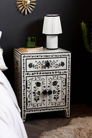 Monochrome Rose Noir Bedside Table
