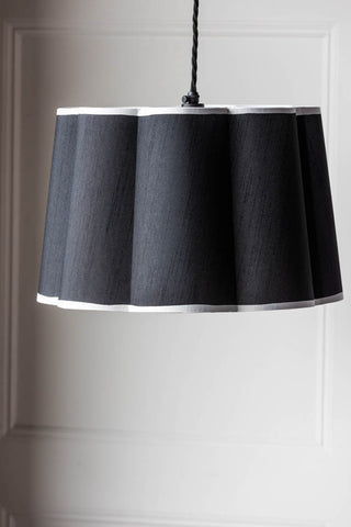 Lifestyle image of the Monochrome Scalloped Lampshade