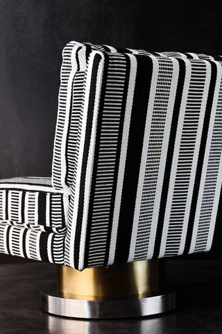 Image of the back of the Monochrome Stripe Swivel Chair