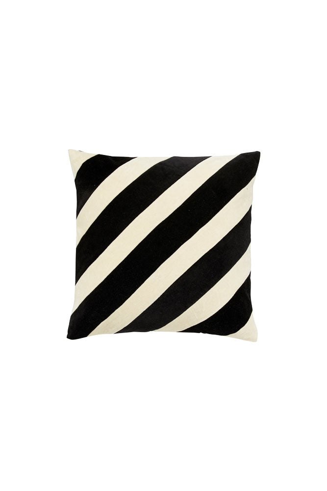 Monochrome Stripe Velvet Cushion Rockett St George