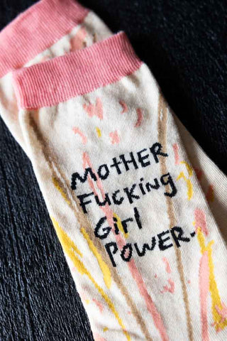 Detail image of the Mother Fucking Girl Power Womens Crew Socks
