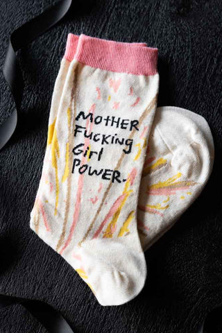 Image of the Mother Fucking Girl Power Womens Crew Socks