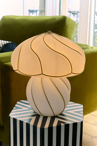 Lifestyle image of the Beautiful Mushroom Hayworth Table Lamp