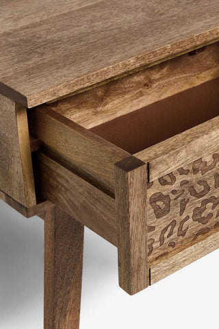 Image of the Natural Leopard Print Bedside Table