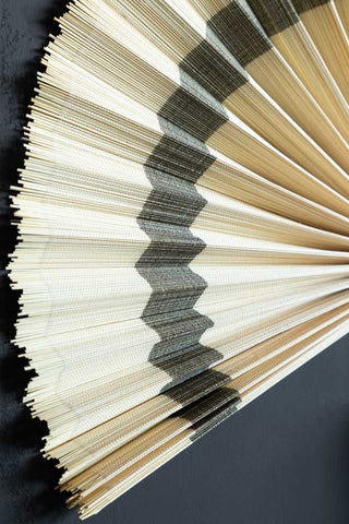 Detail image of the Natural & Black Fan Wall Decoration