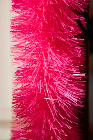 Detail shot of the Neon Pink Tinsel.