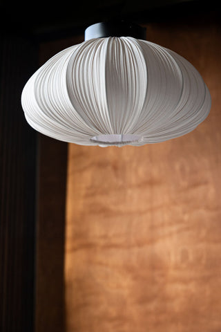 Image of the material for the Neutral Pleated Fabric Flush Ceiling Light