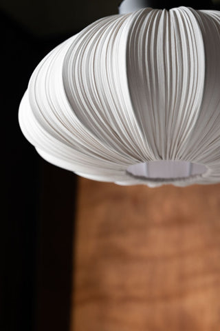 Detail image of the Neutral Pleated Fabric Flush Ceiling Light