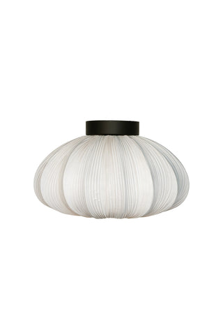 Image of the Neutral Pleated Fabric Flush Ceiling Light on a white background