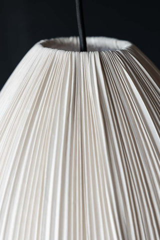 Detail image of the Neutral Pleated Fabric Teardrop Ceiling Light