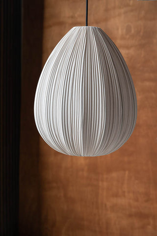 Image of the colour of the Neutral Pleated Fabric Teardrop Ceiling Light