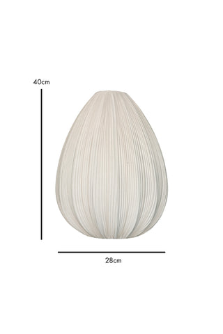 Dimension image of the Neutral Pleated Fabric Teardrop Ceiling Light