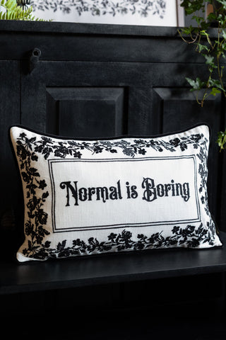Image of the Normal Is Boring Embroidered Rectangular Cushion