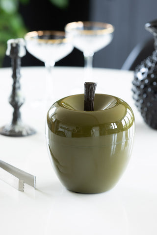 Lifestyle image of the Medium Olive Green Apple Ice Bucket