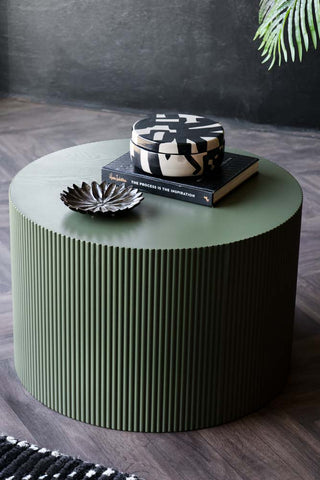 Image of the Olive Green Ribbed Coffee Table