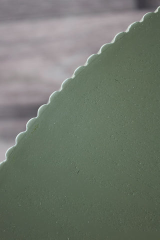 Image of the detailed edge of the Olive Green Ribbed Coffee Table