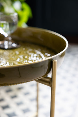 Detail image of the Olive Green Tray Side Table