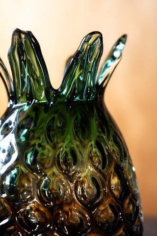 Image of the Ombre Green Pineapple Glass Vase