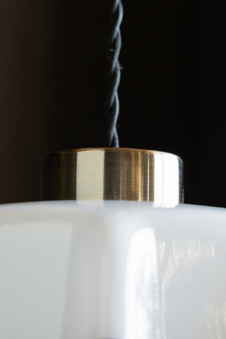 Image showing the gold easyfit connector on the Monochrome Pleated Glass Easyfit Ceiling Light Shade.