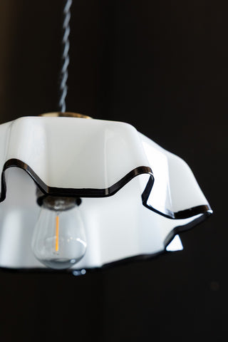 Another detail shot showing the underneath of the Monochrome Pleated Glass Easyfit Ceiling Light Shade. 