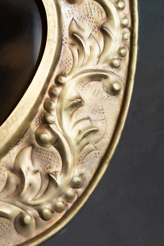 Close-up image of the Ornate Bronze Metal Heart Mirror