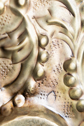 Detail image of the Ornate Bronze Metal Heart Mirror