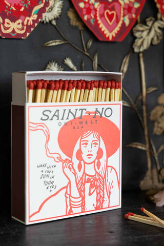 Lifestyle image of the Out West Luxury Matches by Saint No