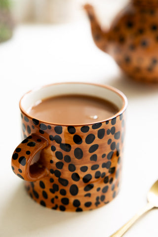 Image of the pattern on the Painted Leopard Print Mug