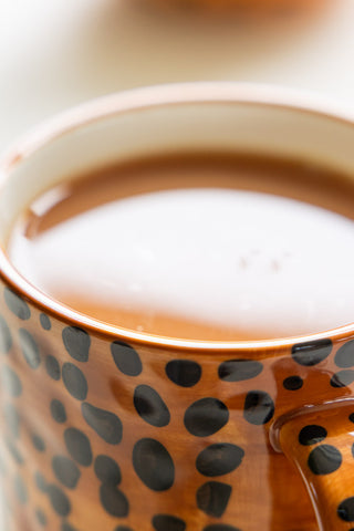 Close-up image of the Painted Leopard Print Mug