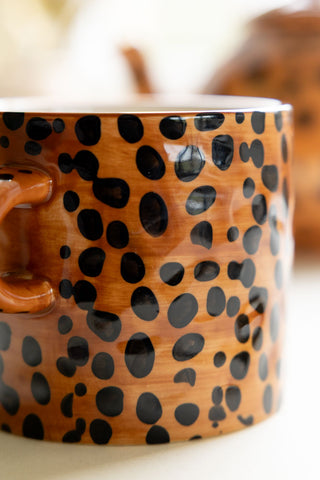 Detail image of the Painted Leopard Print Mug
