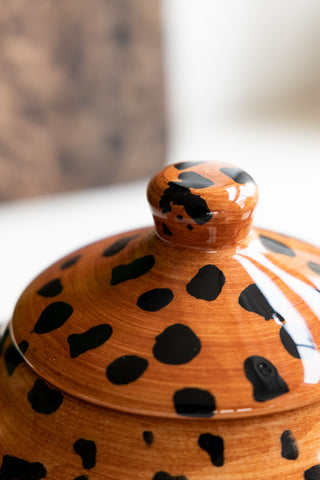 Detail image of the Painted Leopard Print Teapot