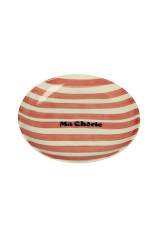Image of the Pale Pink Ma Cherie Ceramic Serving Plate on a white background