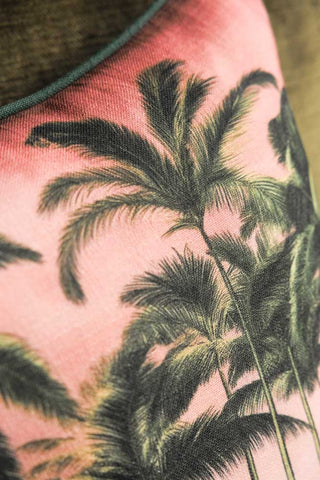 detail of the palm tree on the Palm Paradise Cushion with Piped Edge