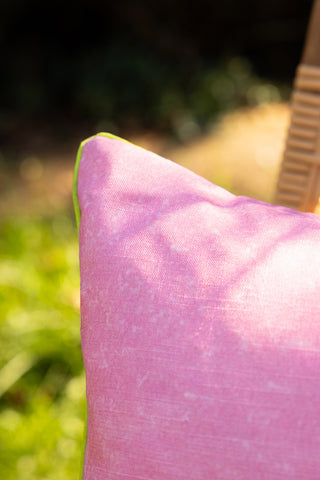 Close-up of the corner on the Palm Springs Outdoor Cushion.